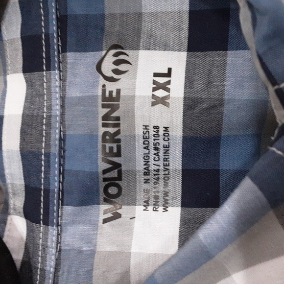 Wolverine men's button up casual plaid shirt size XXL long sleeves - Picture 5 of 7